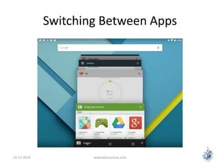 Switching Between Apps 
15-12-2014 www.letsnurture.com 
 