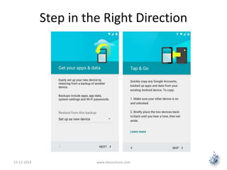 Step in the Right Direction 
15-12-2014 www.letsnurture.com 
 