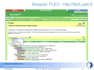Beispiel: FLE3 -  http://fle3.uiah.fi 