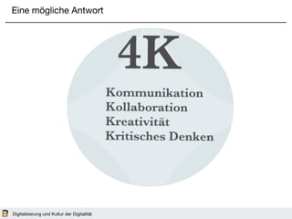 Eine mögliche Antwort
Digitalisierung und Kultur der Digitalität
 
