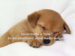 Social media is “cute”.So are advertisers’ social media budgets.