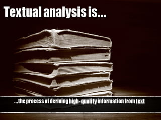 Not Only Statements: The Role of Textual Analysis in Software Quality Slide 7
