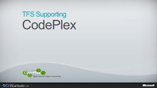 TFS Supporting
CodePlex
 