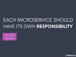 @FGRibreau
EACH MICROSERVICE SHOULD
HAVE ITS OWN RESPONSIBILITY
limit bug
domain
 