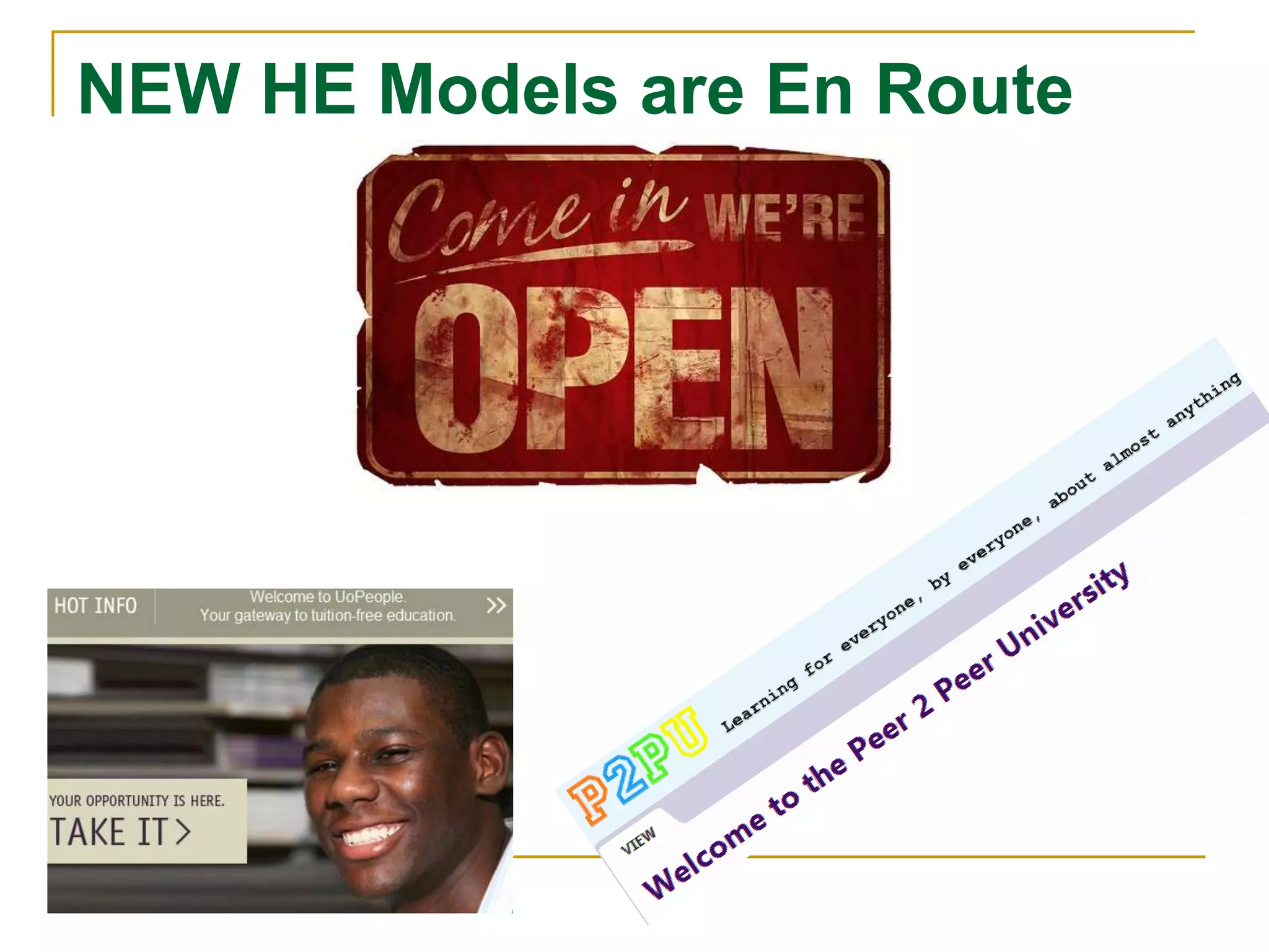 Hey Higher Ed!We must get rid of our “not invented here” attitude regarding others’ contentmove to: "proudly borrowed from there"Content is not a strategic advantageNor can we (or our students) afford it