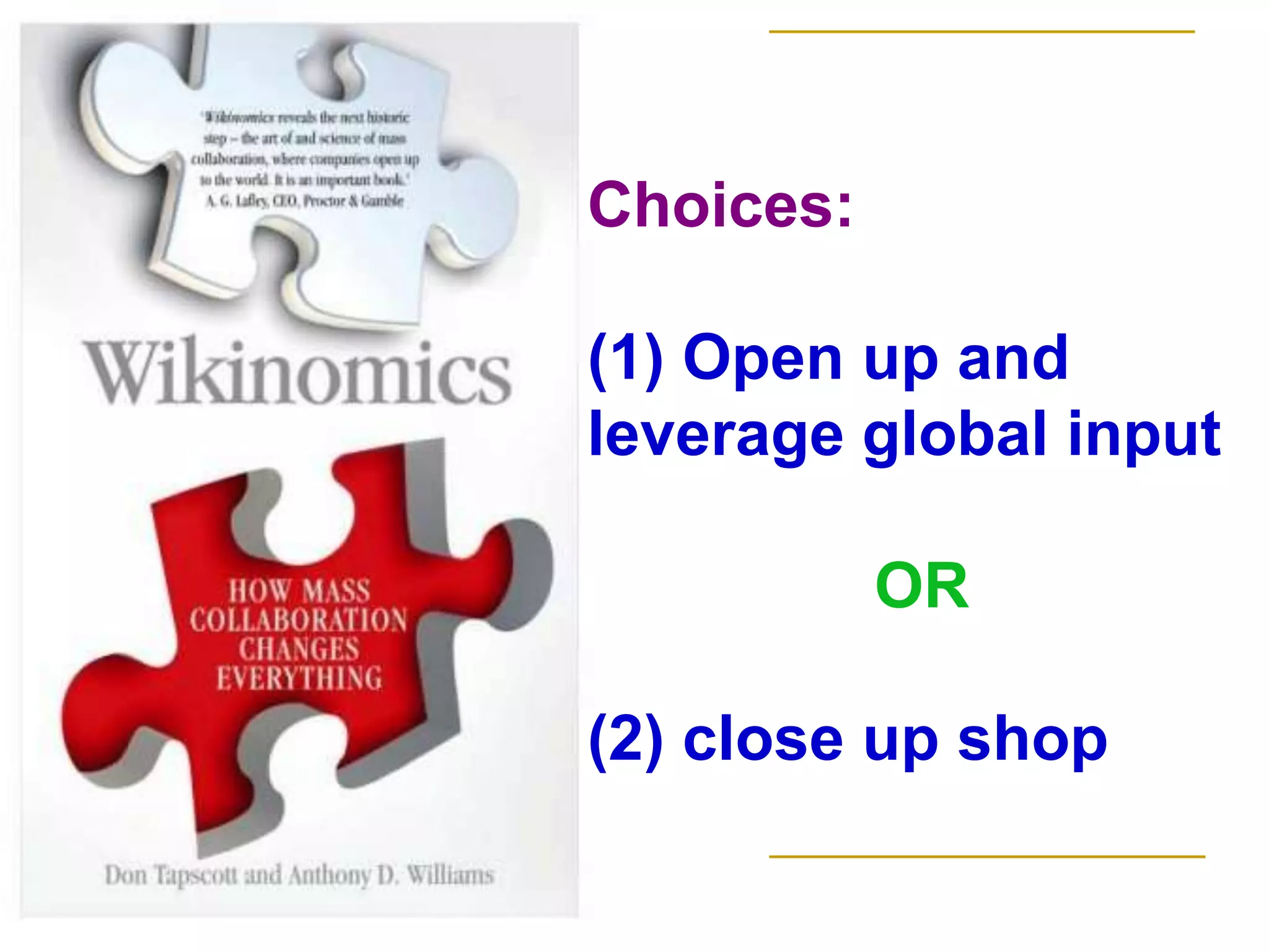 “As uncomfortable a proposition as this new openness may be for some, I believe it is the future of higher education.”In web 2.0, everything is public & higher education needs to get used to it.Future of Openness in EducationDavid Wiley 2006. Open source, openness, and higher education.