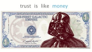 trust is like money 
image source: www.pentapostagma.gr 
 