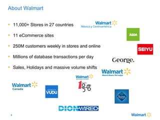 5
About Walmart
•  11,000+ Stores in 27 countries
•  11 eCommerce sites
•  250M customers weekly in stores and online
•  M...