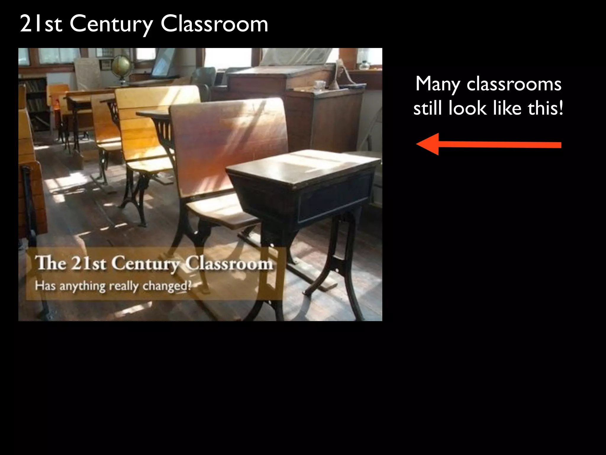 21st Century Classroom

                         Many classrooms
                         still look like this!
 