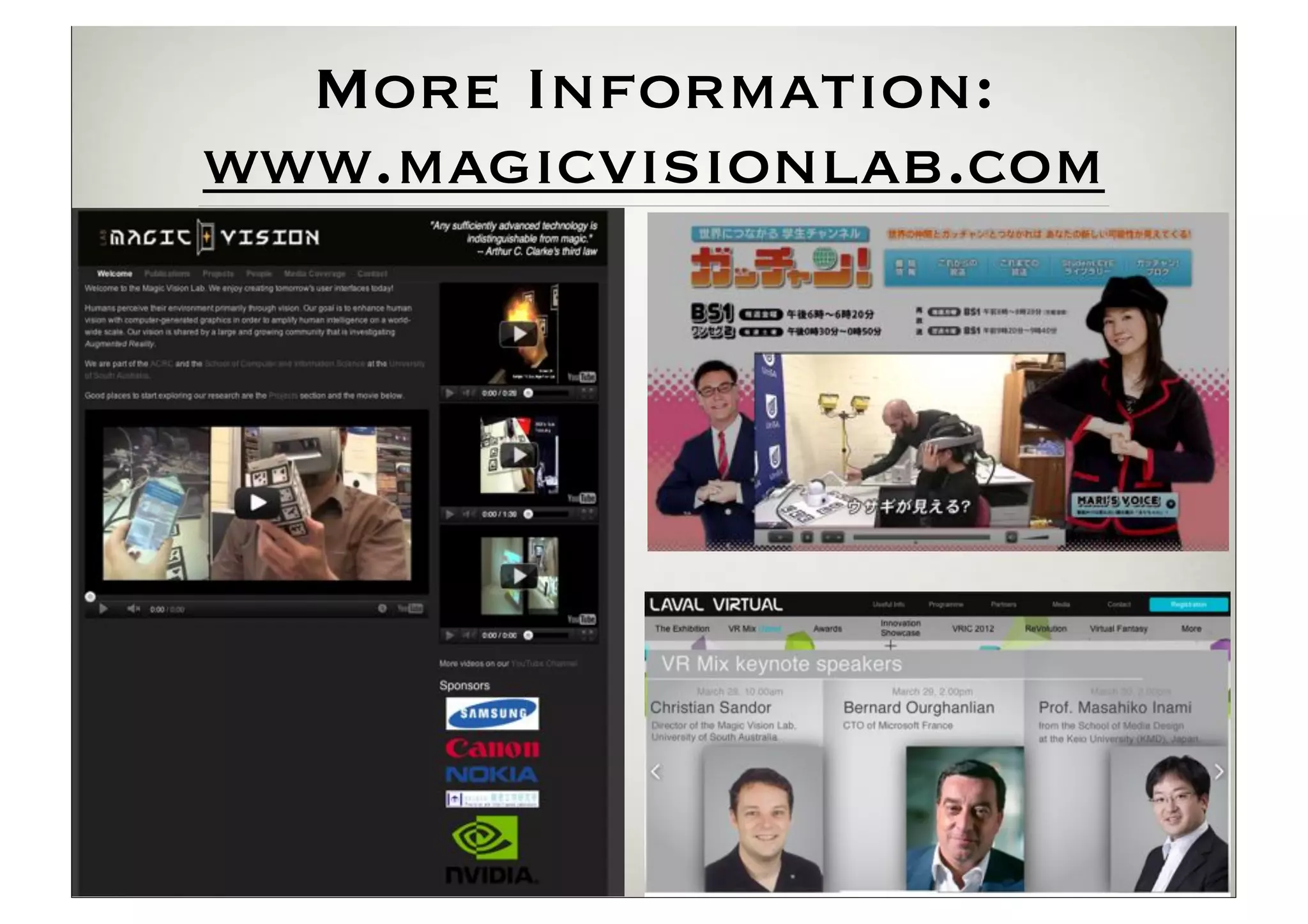 More Information:
www.magicvisionlab.com
 
