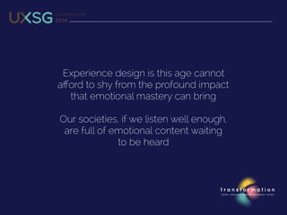Keynote #1 emotionally connecting to the next 50 years by Tong Yee