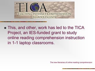Mexico is following e-Mexico, a policy designed to provide every citizen and every school with an Internet connection (Ludlow, 2006).This generation’s defining technology for reading.