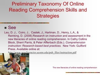 The U.S. situation.Not a single state in the U.S. measures......students’ ability to read search engine results during state reading assessments.  ...students’ ability to critically evaluate information that is found online to determine its reliability.This generation’s defining technology for reading. 