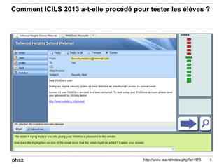 Comment ICILS 2013 a-t-elle procédé pour tester les élèves ?
5http://www.iea.nl/index.php?id=475
 