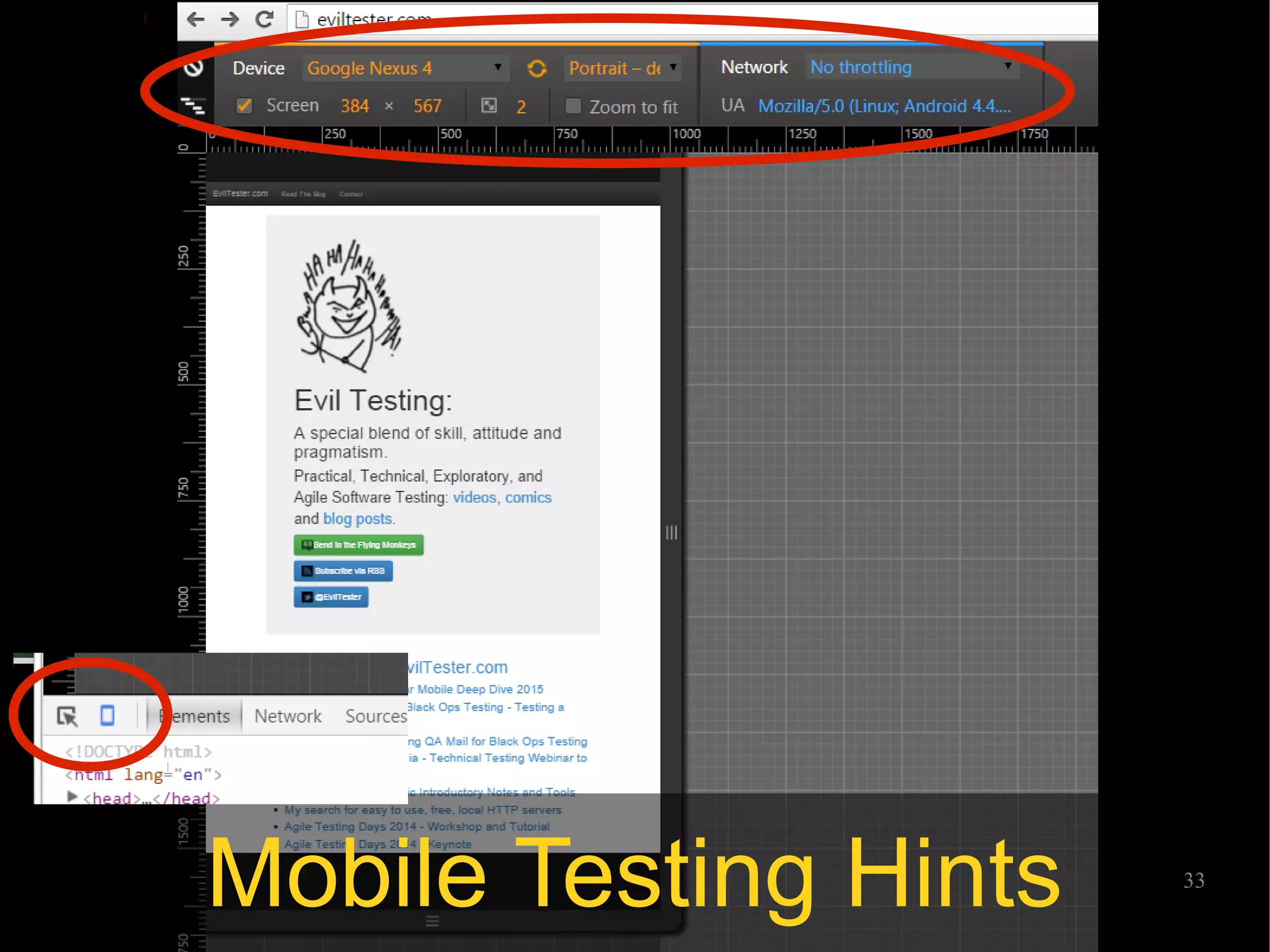 @EvilTester 33
Mobile Testing Hints
 