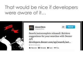 That would be nice if developers
were aware of it…

 