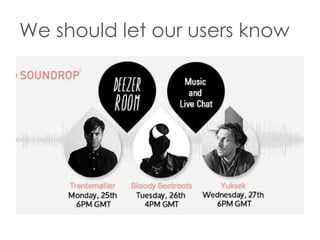 We should let our users know

 