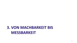 3. VON MACHBARKEIT BIS
MESSBARKEIT
22
 