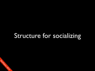 Structure for socializing
D
FeO
  vSNDaE
       tiM
         on
           22
            0001
               90
 