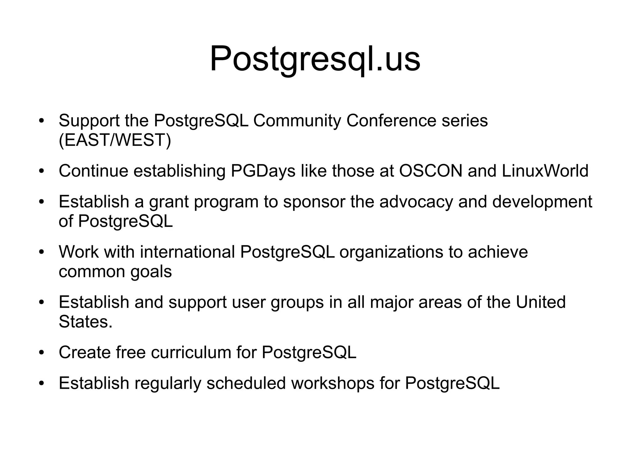 PostgreSQL Conference: East 08