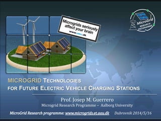 MICROGRID TECHNOLOGIES
FOR FUTURE ELECTRIC VEHICLE CHARGING STATIONS
Prof. Josep M. Guerrero
Microgrid Research Programme – Aalborg University
Dubrovnik 2014/5/16
 