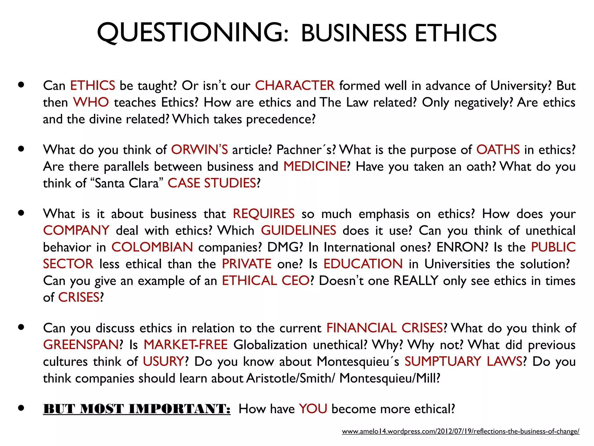 KEYNOTE BUSINESS ETHICS | PPT