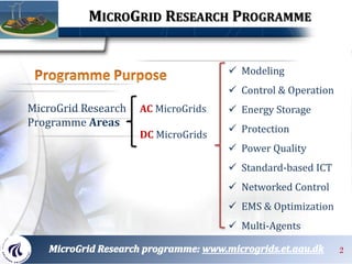 2
MicroGrid Research
Programme Areas
AC MicroGrids
DC MicroGrids
 Modeling
 Control & Operation
 Energy Storage
 Prote...