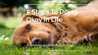 5 Steps To Doing
Okay In Life
A dummies guide by Avlesh Singh
 