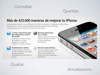 Comoditat
              Quantitat




Qualitat
                Actualitzacions
 