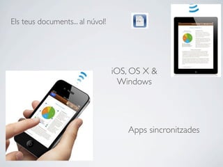 Els teus documents... al núvol!




                                  iOS, OS X &
                                   Windows




                                      Apps sincronitzades
 
