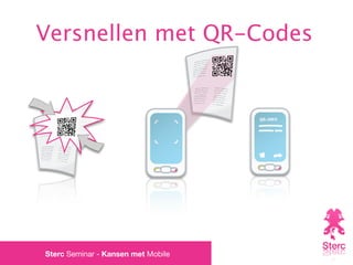 Versnellen met QR-Codes


                                    QR-INFO




Sterc Seminar - Kansen met Mobile
 