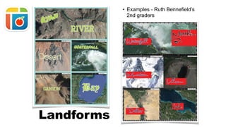 • Examples - Ruth Bennefield’s
2nd graders
Landforms
 