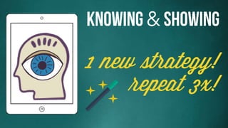 1 new strategy!
repeat 3x!
Knowing & Showing
 