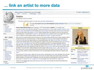 ... link an artist to more data




   04/08/2009 -   Multimedia Semantics: Metadata, Analysis and Interaction - LACNEM 2009   - 49
 