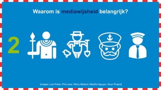 Waarom is mediawijsheid belangrijk?
[images: Luis Prado, Phil Laver, Rémy Médard, MikaDo Nguyen, Noun Project]
2
 