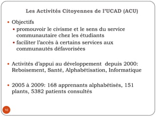 L’enjeu de l’ancrage socio-territorial de l’universitéLa réflexion va dans le sens du rapprochement Université- territoire : Le territoire dans l’université/ le territoire  de l’université/ l’université du territoireLes innovations induites par les chercheurs, la rentabilité externeLes universités comme partie prenantes du système local d’innovationsLes universités transformées en entreprises ou les entreprises bénéficiant de la proximité avec la recherche développement: l’université comme incubateur d’entreprises (hébergement, appui-conseil- intermédiation…)7