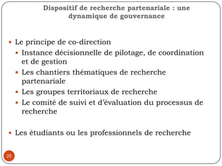 Tableau comparatif: recherche conventionnelle et recherche partenariale 22