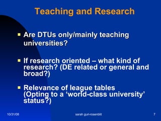 Sarah Rosenblit Challenges Facing Distance Education in the 21st Century: Implications ...