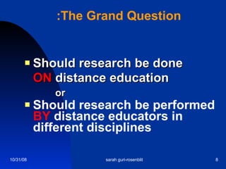 Sarah Rosenblit Challenges Facing Distance Education in the 21st Century: Implications ...