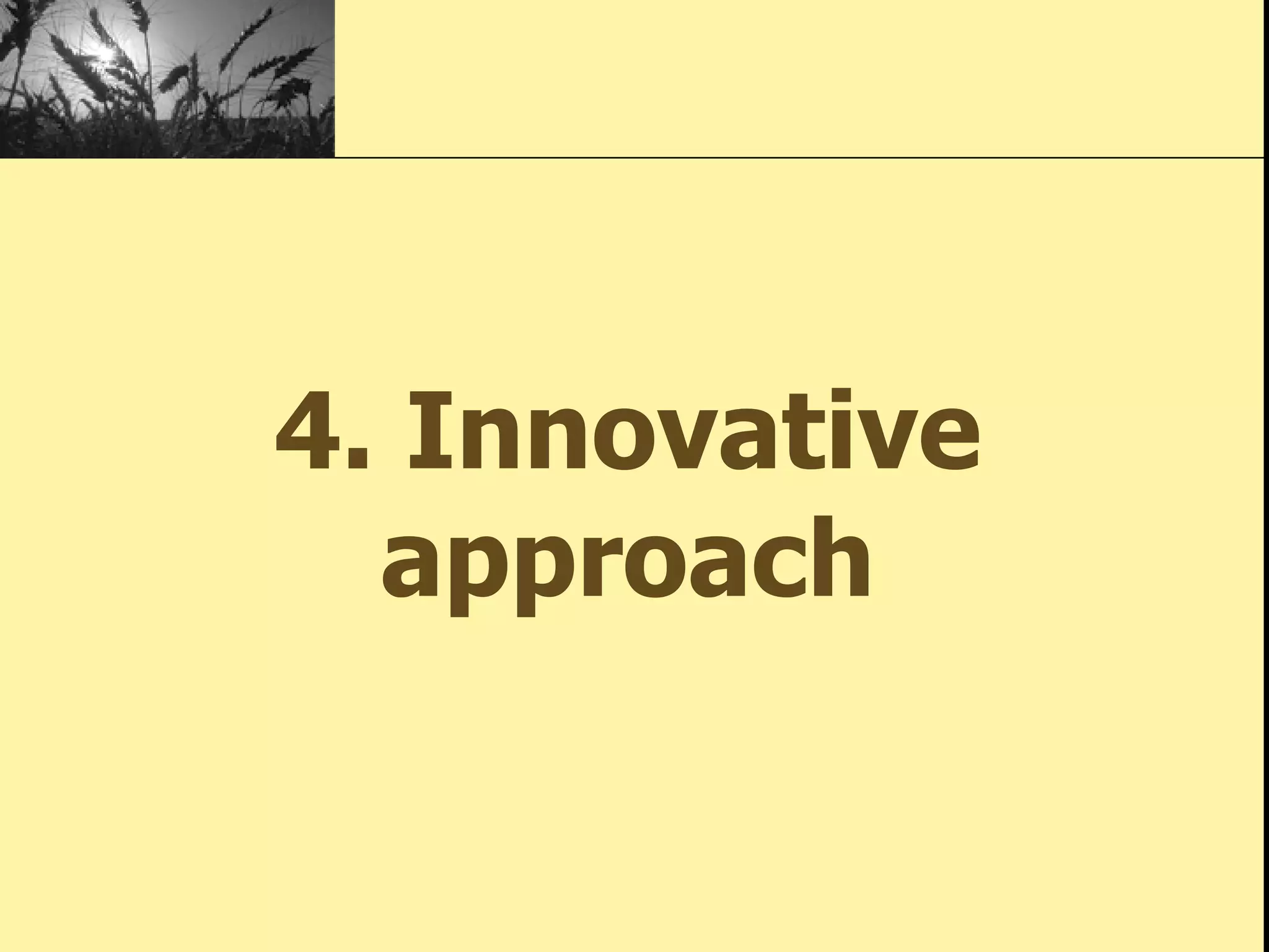 4. Innovative approach 