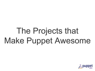 The Projects that
Make Puppet Awesome

 
