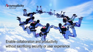 Enable collaboration and productivity
Without sacrificing security or user experience
Enable collaboration and productivity
without sacrificing security or user experience
 