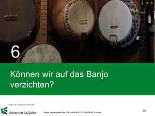 Können wir auf das Banjo
verzichten?
38
6
Image: peppergrass https://flic.kr/p/46VxRJ CC-BY-SA-NC License
 