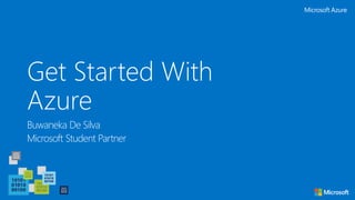 Get Started With
Azure
Buwaneka De Silva
Microsoft Student Partner
 