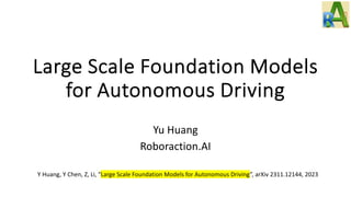 Application of Foundation Model for Autonomous Driving | PDF