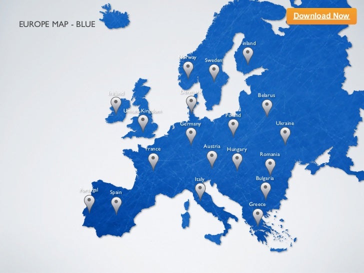 keynote template europe map blue europe map template
