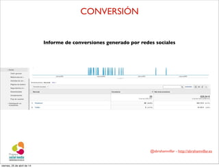@abrahamvillar - http://abrahamvillar.es
CONVERSIÓN
Informe de conversiones generado por redes sociales
viernes, 25 de abril de 14
 
