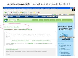 Caminho de navegação  - na web não há senso de direção ;-) 