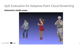 QoE Evaluation for Adaptive Point Cloud Streaming
Volumetric media scene
28
28
 