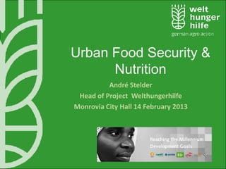 Urban Food Security &
      Nutrition
          André Stelder
 Head of Project Welthungerhilfe
Monrovia City Hall 14 February 2013
 